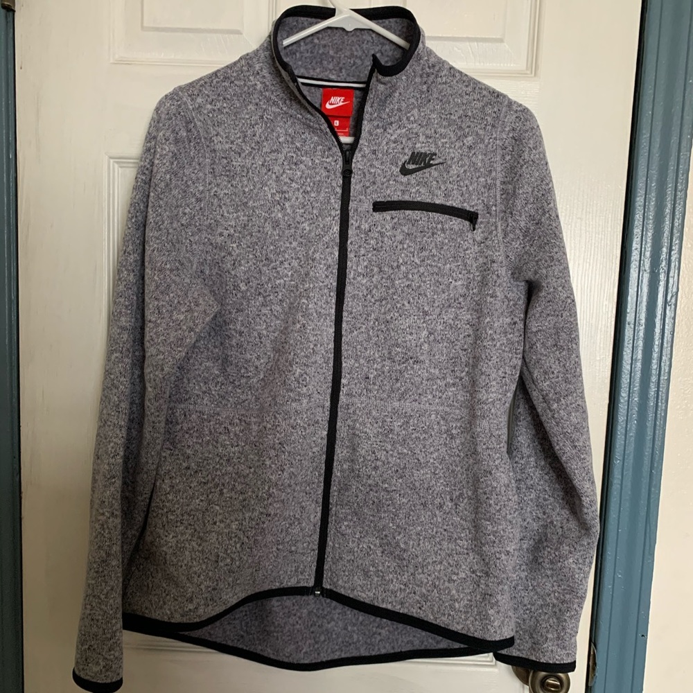 Nike Unisex Gray Fleece Zip-up Large